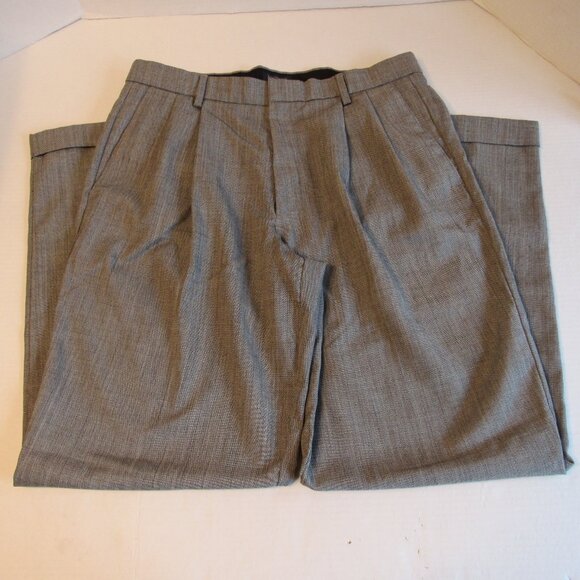 Dockers Other - Dockers Gray Black Pleated Cuffed High Rise Relaxed Fit Dress Pants Size 34 x 32